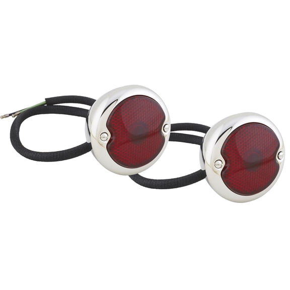 1933-36 Ford Car Stainless Glass Lens Tail Lights, Left & Right