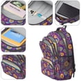 thumbnail image 4 of Paisley and Floral Purple Pattern Cute School Backpack Bag with Padded Back and Adjustable Shoulder Straps 16.9 X 12.6 X 5.9 Inches, 4 of 5