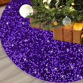 thumbnail image 4 of AuroraX Soft Christmas Tree Skirts Purple 48.1 Inches Weighted Sequins Xmas Skirts Home Merry Christmas Festive House Decor, 4 of 8