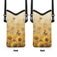 thumbnail image 6 of SEANATIVE Small Cross Body Bag for Woman Man Cell Phone Crossbody Purse Neoprene Travel Shoulder Handbags for Cellphone, Passport, Keys, Lipstick, 8 x 4 inch, Sunflower Butterfly Yellow, 6 of 7
