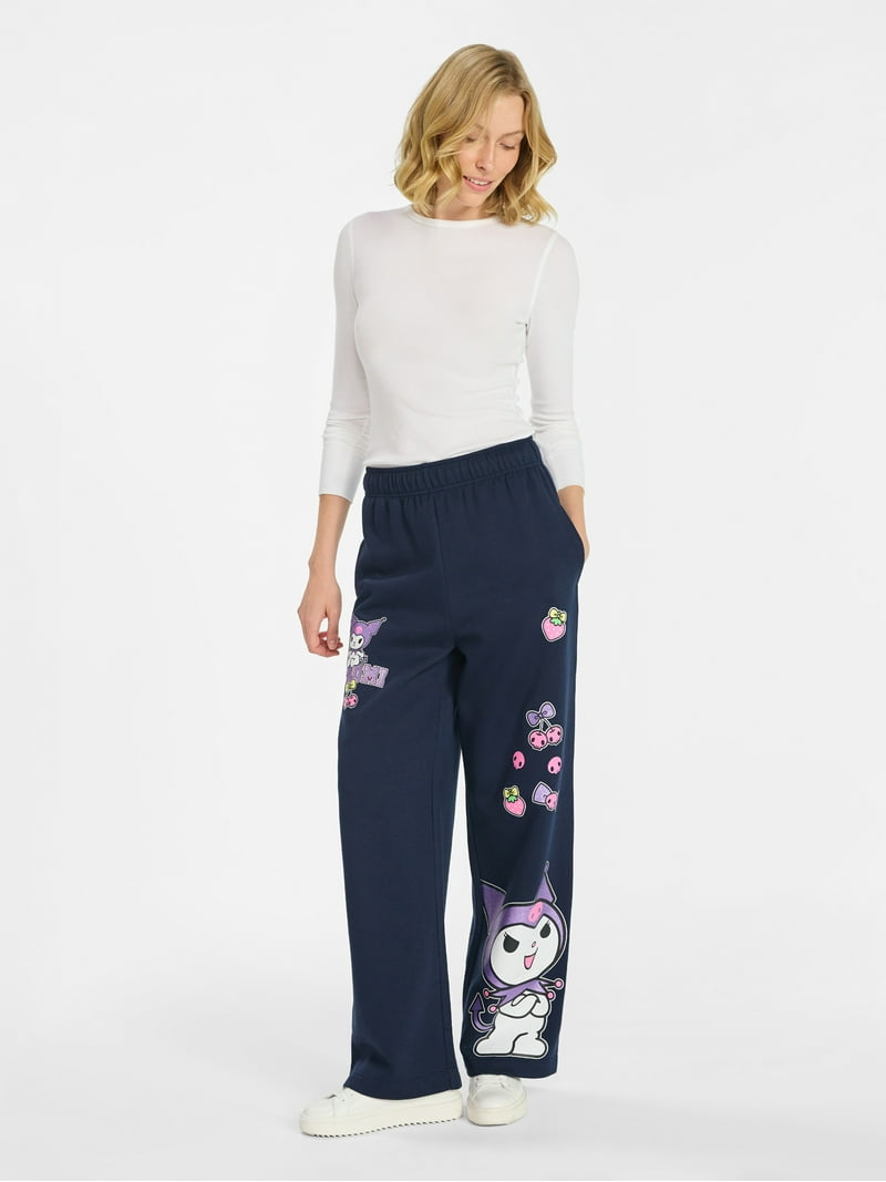 Hello Kitty and Friends Women's Kuromi Graphic Sweatpants, Sizes