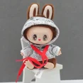 thumbnail image 2 of 2025 Labubu-figura de muñeca de 17cm, ropa adecuada, Sudadera con capucha con estampado de grafiti, cárdigan, sombrero de pescador, pantalones con tirantes, regalo de Navidad, 2 of 5