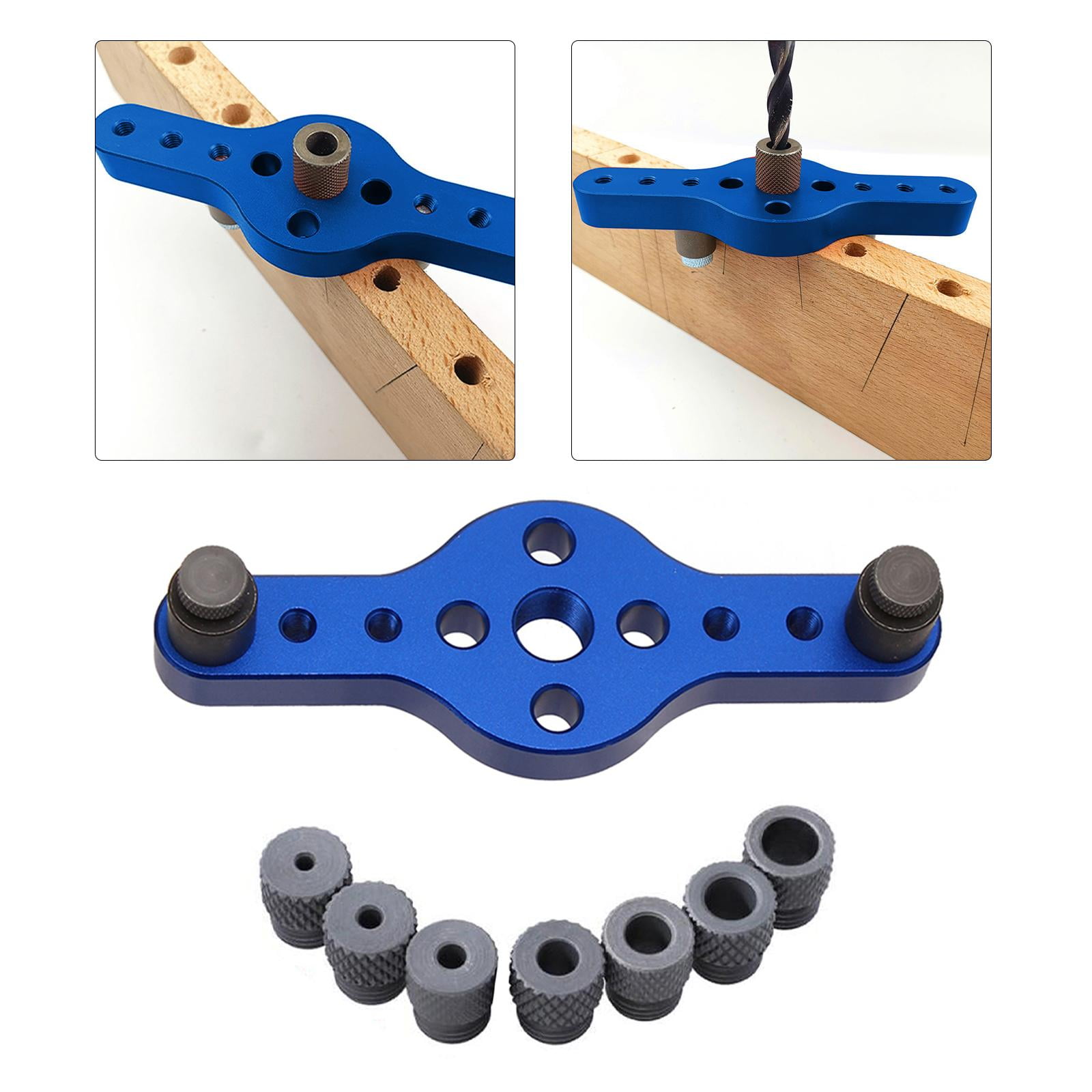 GUOOL Vertical Self Centering Dowel Jig Kit Woodworking Holing with 2-10mm Drill Bushings Dowelling Wood Vertical Hole Puncher with Drill Bushings , Blue Type 2 (Blue)