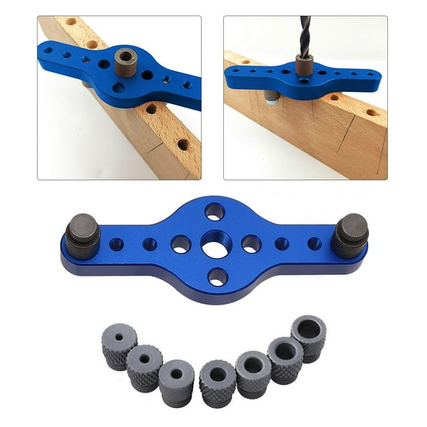 Agujero de Carpintería de Espiga Autocentrante Vertical Perfecl con Casquillos de Taladro 2-10mm Azul