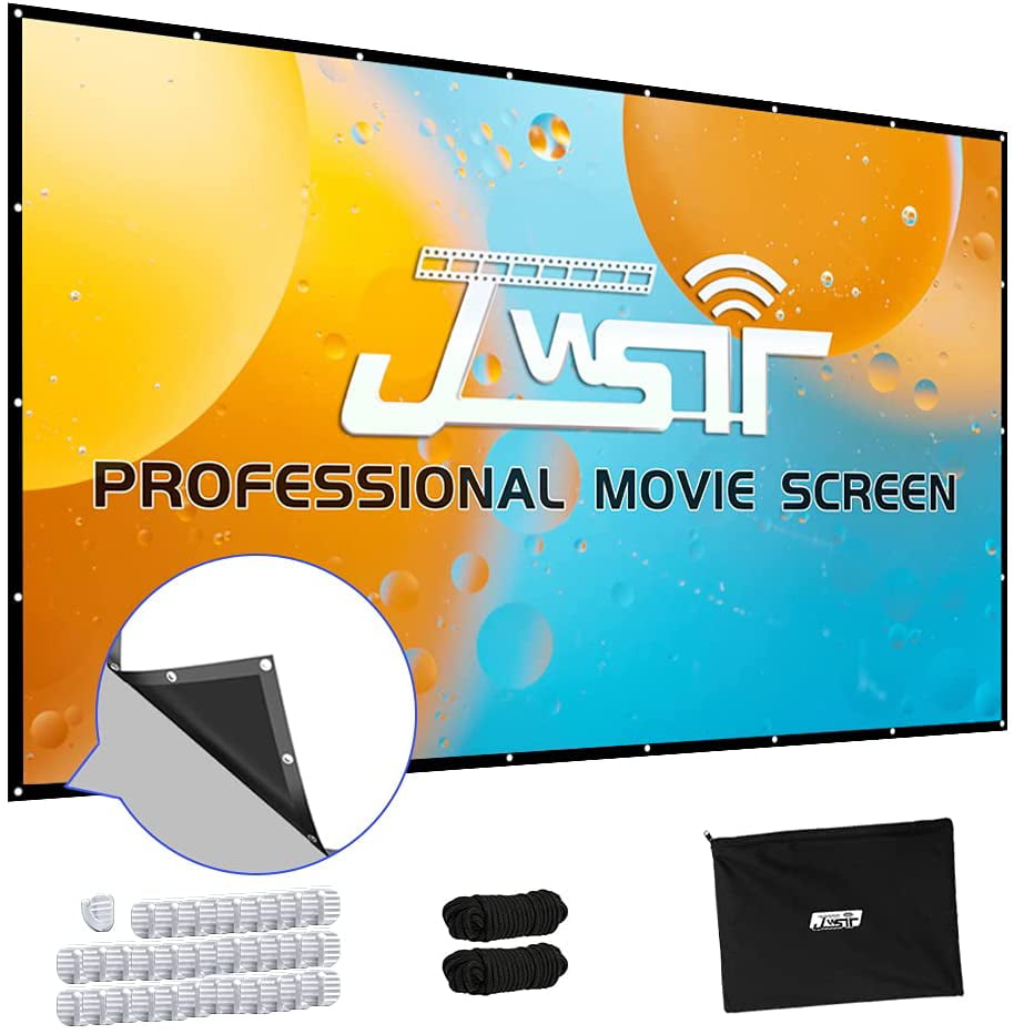 150 inch Projection Screen 16:9 4K HD Foldable Anti-Crease Portable 3-Layer Projector Movies Screen for Home Theater Outdoor Indoor Backyard Support Double Sided Projection 