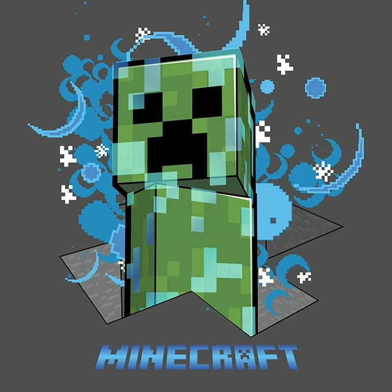 Girl's Minecraft Creeper Face Graphic Tee Green Apple X Large