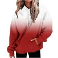 thumbnail image 3 of Jinhomg Hoodies for Women Trendy Gradient Color Long Sleeve Sweatshirts Fall Casual Cozy Drawstring Hooded Sweatshirt with Kangaroo Pocket Wine M, 3 of 6