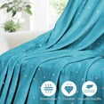 thumbnail image 4 of Superior Fleece Plush Fluffy Soft Blanket, Polka Dot Winter Blue, King, 4 of 9