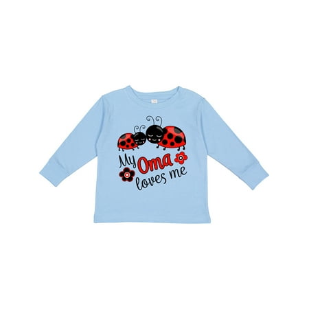 

Inktastic My Oma Loves Me with Cute Ladybugs Boys or Girls Long Sleeve Toddler T-Shirt