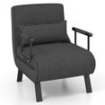 thumbnail image 4 of Costway Folding 6 Position Convertible Sleeper Bed Armchair Lounge Couch w/ Pillow Gray, 4 of 10