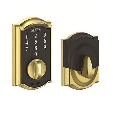Schalge BE375CAM605 Camelot keyless Entry, Bright Brass