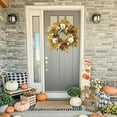 thumbnail image 6 of Autumn Harvest Hanging Ornament Fall Decoration White Pumpkin Maple Leaf Wreath For Seasonal Home Decor, 6 of 6