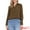 Brown, variant on DARING DIVA Women's Long Sleeve Business Casual Work Top S Brown