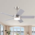 thumbnail image 5 of PHORUS 46" Silver Low Profile Flush Mount Ceiling Fan with LED Light, Remote & App Control, Quiet Reversible DC Motor, 6 Speeds, Dual-Sided Blades – Indoor, 5 of 17