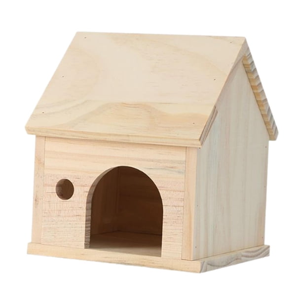 Casa de madera para hámster, refugio para animales pequeños, jaula Estilo a