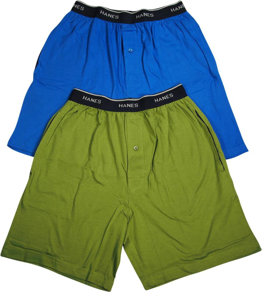Ham/&Sam Men/‘s Pajama Shorts Bamboo Jersey Knit Mens Shorts Soft Breathable Sleep Lounge Bottom with Pockets 2 Pack