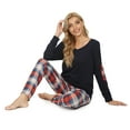 thumbnail image 5 of MintLimit Women's Pajamas Set Long Sleeve Tops and Check Plaid Pants Sleepwear Soft Lounge Set, 5 of 6