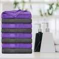 thumbnail image 2 of Ample Decor Bath Towel 30 x 54 inch Pack of 8 600 GSM 100% Cotton, Quick Drying, Machine Washable for Hotel, Gym, Kitchen -Grey - Purple, 2 of 5