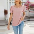 thumbnail image 4 of FAIWAD Womens Summer Square Neck Tops Trendy Puff Short Sleeve T Shirts Dressy Casual Tunic Tees, 4 of 5