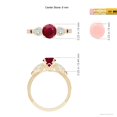 thumbnail image 5 of ANGARA Natural Aeon 1 ct Ruby & Diamond Three Stone Engagement Ring with Milgrain in 14K Yellow Gold for Women (Size-6mm) | July Birthstone, Anniversary, Jewelry Gift for Women | Natural Ruby Ring, 5 of 10