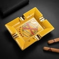 thumbnail image 3 of Cigar ashtray, large diameter smoke slot, exquisite and unique ceramic ashtray smoke extinguisher CLG-23 for cigars,黄色, 3 of 12