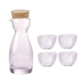thumbnail image 2 of TISHITA Sake Pot Set Japanese Sake Set Unique Decorative Multifunctional Clear Traditional Glass Sake Bottle Set 1 Sake Bottle 4 Cups B, 2 of 8