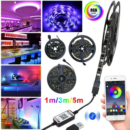 5M/3M/1M LED Strip Lights, TSV Bluetooth LED Light Strips Wireless Music RGB Tape Lights with Remote Color Changing Rope Lights Smart Phone App Controlled for Home Parties Birthday Bar Club (Best Music App For Windows Phone)