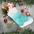 thumbnail image 6 of Coolnut 17.7 Inch Christmas Stockings, 1 PCS Teal Blue Watercolor Presonalized Large Stocking Sock for Family Holiday Xmas Party Decorations, 6 of 7