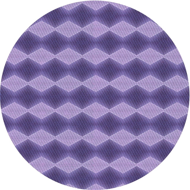 Ahgly Company Tapis d'Intérieur Rond Lavable en Machine Violet Améthyste Transitionnel, 4 Pieds Rond
