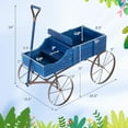 thumbnail image 6 of Resenkos Raised Planter Boxes, Large Space Elevated Flower Beds,Wooden Wagon Plant Bed with Metal Wheels for Garden Yard Patio-Blue, 6 of 8