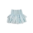 thumbnail image 4 of Raccmtaty Women's Smocked Mini Skirts Casual High Waist A-Line Beach Skirts Layered Ruffle Skirts, 4 of 5