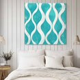 thumbnail image 4 of Teal Wave Wall Art Painting on Canvas, Modern Abstract Art Farmhouse Canvas Art Home Prints Wall Art Framed Modern Artwork for Living Room Bedroom Wall Decor 12x12in, 4 of 9