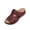 Wine, variant on BADHUB Women's Low Wedge Heels Summer Comfortable Dressy Sandals Buckle Ankle Strap Open Toe Wedge Slides Brown 38