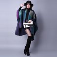 thumbnail image 5 of APTOCO Winter Scarf Shawls for Women, Plaid Sweater Poncho Cape Coat Open Front Blanket Shawls and Wraps, Purple, 5 of 8