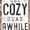 Get Cozy Stay Awhile Typography Wall Sign, variant on Elephant Stock Get Cozy Typography Wall Art - Vertical Canvas Wall Art - Living Room Wall Decor - Inspirational And Typography Canvas - Brown And White Decor - 8" x 12"