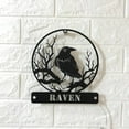 thumbnail image 2 of Craftnamesign Raven Metal Wall Art with LED Light, Crow Moon Sign Home Decor, Raven lover gifts, 2 of 5