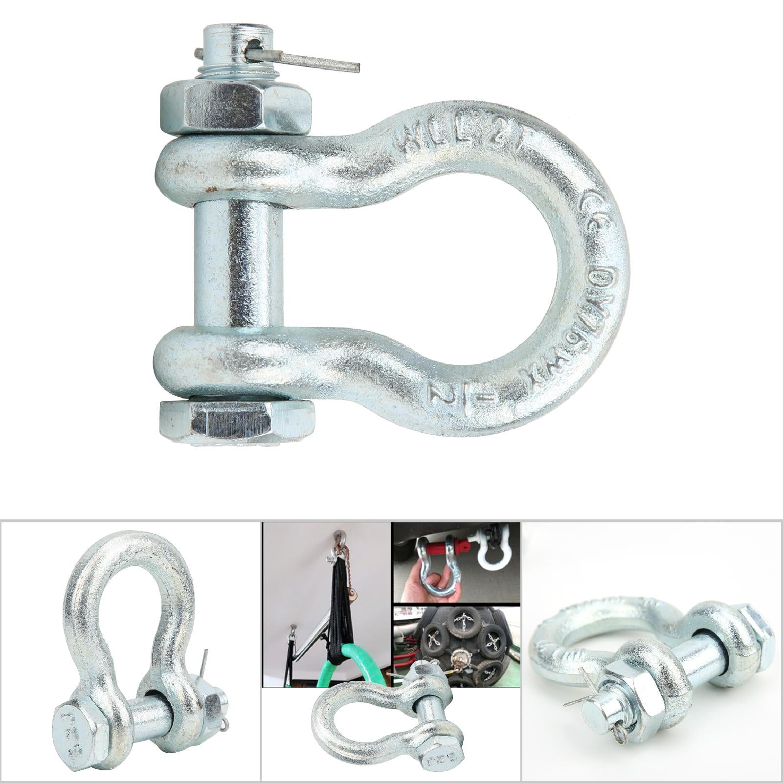 2T 2pcs G2130 Anchor Shackle Alloy Steel Heavy Duty Steel Bow Type with Nut Ship Lifting Machine Parts