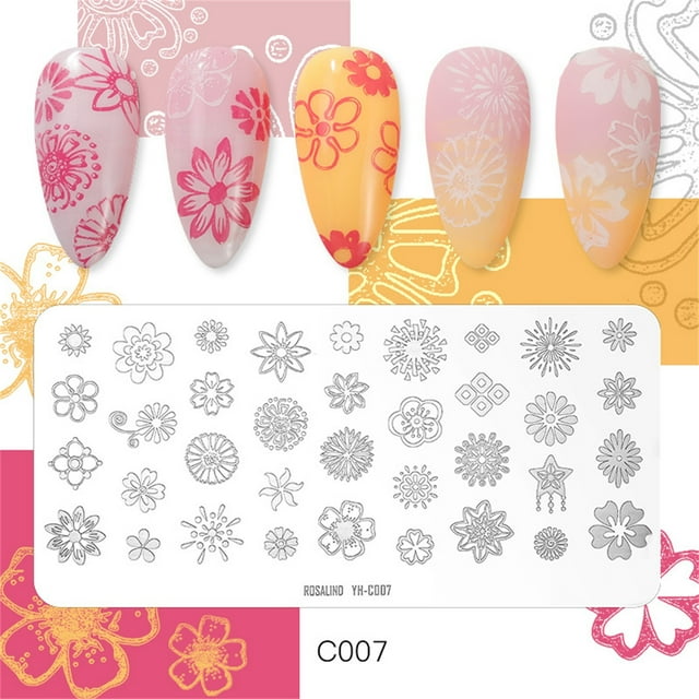 EGNMCR Nail Stamping Plates Wacky Characters Pattern Nail Art Plate Stencil Line Pictures nail art