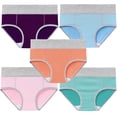 thumbnail image 1 of 5 piezas de ropa interior elástica de algodón para mujer, bragas cómodas de cintura media, bragas transpirables para mujer, 1 of 5