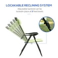 thumbnail image 4 of Outsunny Set of 2 Folding Patio Chairs, Camping Chairs with Adjustable Sling Back, Removable Headrest, Armrest for Garden, Backyard, Lawn, Green, 4 of 9