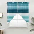 thumbnail image 2 of Swag Valance Curtains for Windows, Teal Blue Green Light Filtering Kitchen Curtains with Rod Pocket, Modern Ombre Minimalism Abstract Stripes Window Treatment Valances for Living Room, 36x45 - 2 PCS, 2 of 9