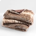 thumbnail image 4 of Bare Home Faux Fur Blanket - 60" x 80" - Ultra Soft Fleece - Oversized, Variegated Mocha, 4 of 5