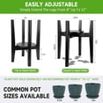 thumbnail image 2 of Adjustable Plant Stand with Tray Indoor Wood Plant Stand Fit ‘‘ to ‘‘ Planter Mid Century Modern Flower Pot Holder Rack(Plant and Pot Not Included) Walnut, 2 of 6