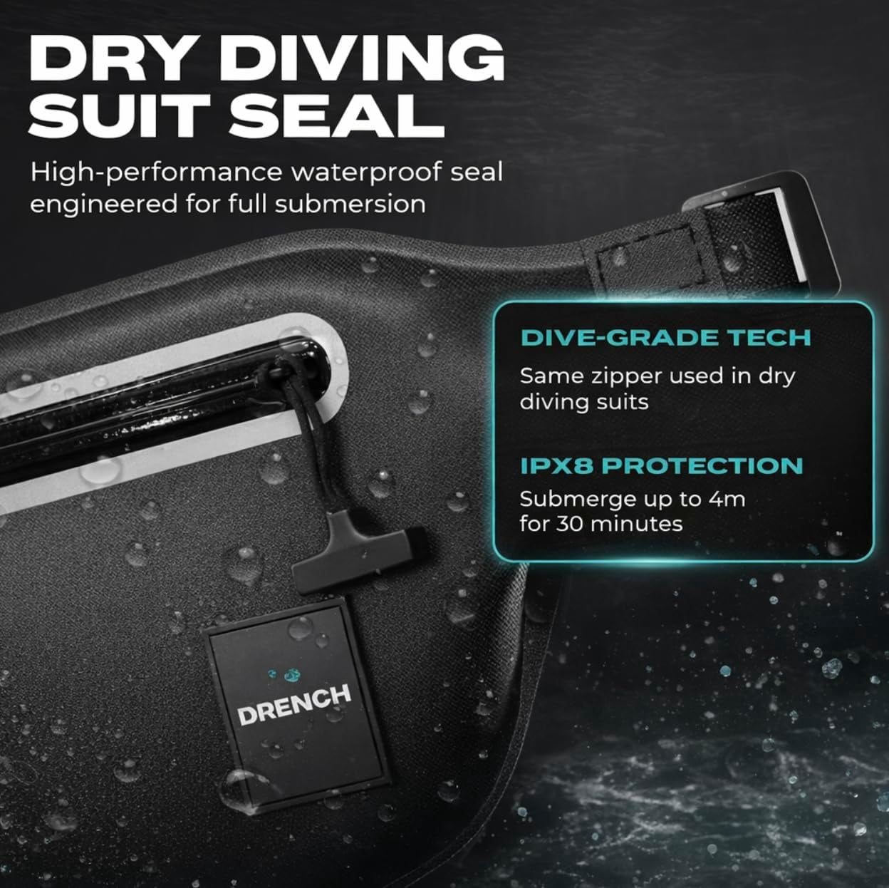 Drench Fanny Pack Waist Dry Bag Waterproof Submersible Floating with Phone Pouch