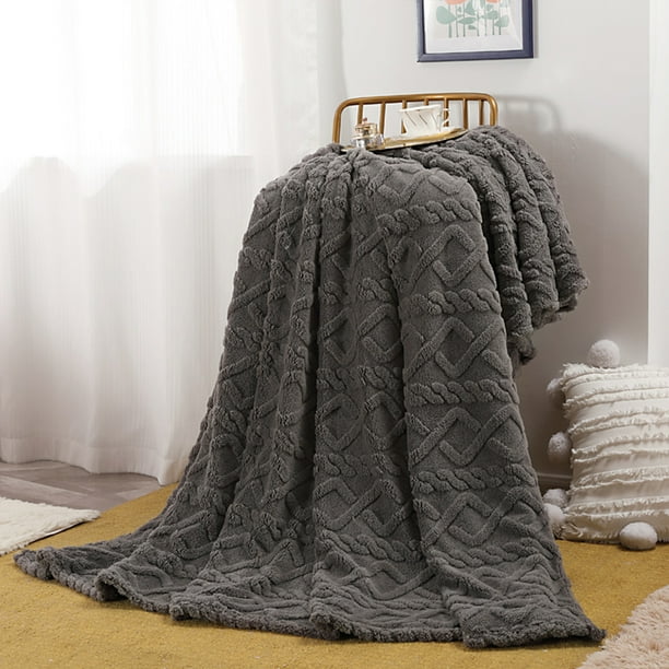 Ounissouiy Stay Snug Manta suave y acogedora de felpa ligera Mantas suaves y acogedoras de felpa ligera Decoración del hogar Caballero gris70X100