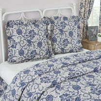 VHC Brands Dorset, Farmhouse Euro Sham, Floral, Navy, 26x26