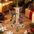 thumbnail image 7 of Clearance! Personalized Letter Christmas Tree Ornament, Hummingbird Floral Custom Name Hanging Pendant, Customized Alphabet Christmas Decorations Indoor, Holiday Wreath & Gift Tag Decor, I, 7 of 7