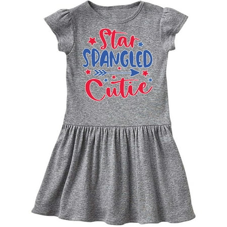 

Inktastic 4th of July Star Spangled Cutie with Blue and Red Stars Gift Toddler Girl Dress