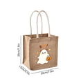 thumbnail image 3 of Cififendec Halloween Spooky Jute Tote Bag, 7.8"×5.1", Reusable Gift Storage Handbag for Party Foyer Counter Entryway Shelf Fall Interior Embellishment, 3 of 5