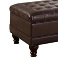 thumbnail image 2 of Traditional Tufted Ottoman, Dark Brown- Saltoro Sherpi, 2 of 6